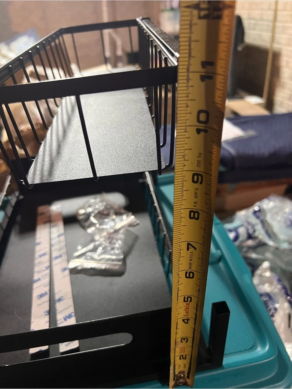 Two-Tier Black Metal sliding Organizer Shelf